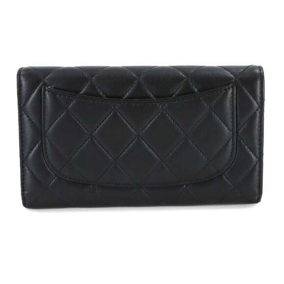 Chanel Matelasse Tri-fold Long Wallet, Lambskin, Black, A31506, Silver Hardware - Picture 2 of 9